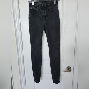 7 for All Mankind, High Waist Skinny Jeans 25, Black